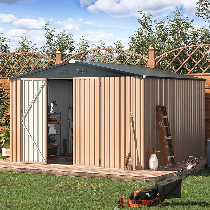 U-MAX 10' x 10' Shed Outdoor Storage Shed Clearance, Metal Garden Large Yard - Image 6
