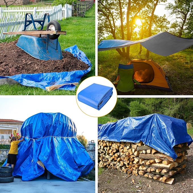 Tarp 20x30 Feet 14 Mil Heavy Duty Waterproof Tarp, Large Multipurpose Cover - Image 7