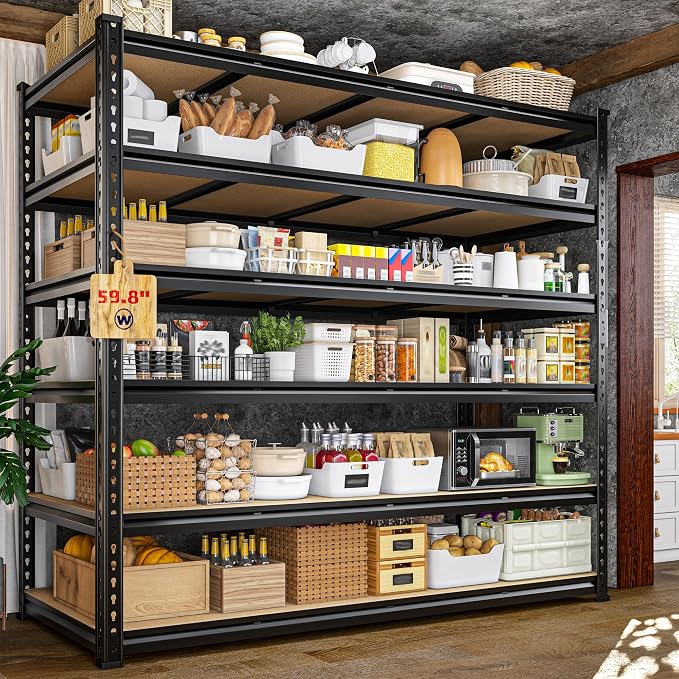 83.8" H Garage Shelving 59.8" W Metal Shelving 3000LBS Storage Shelves Heavy by Durayloly