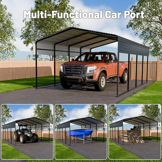 Metal Carport 13 * 20 FT Heavy Duty Carport Canopy - Image 7