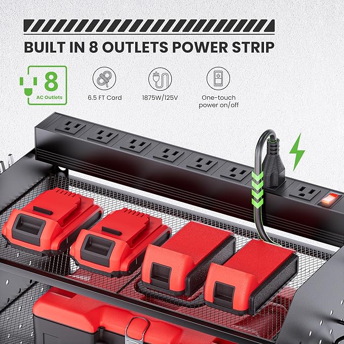 TRZZ Power Tool Organizer Wall Mount, 5-Layer Charging Station - Image 2