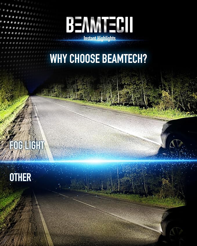 BEAMTECH 9005 9006 Fog Light Bulbs, Fanless in Line 6500K Light Bulb Pack of 4 - Image 2
