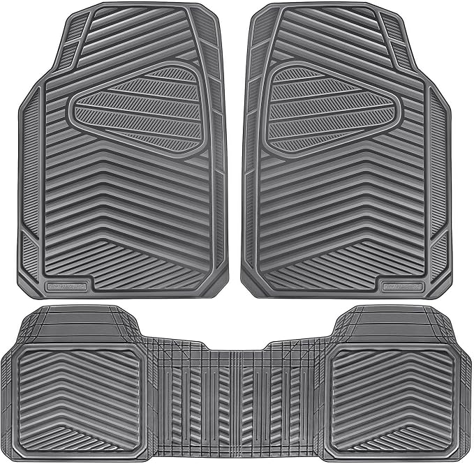 CAR PASS Rubber Car Mats, Car Floor Mats All Weather, Car Mat Full Set 3 Piece by CARPASS