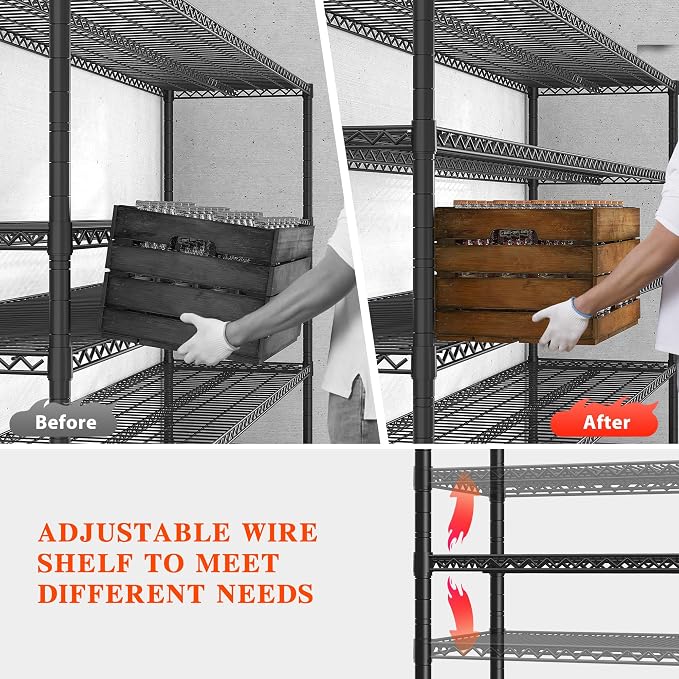 REIBII 73" H Storage Shelves Wire Shelving - Image 7