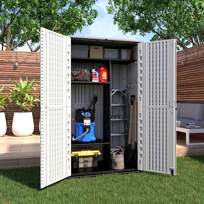ADDOK Outdoor Storage Cabinet Waterproof, Outdoor Storage Sheds - Image 6