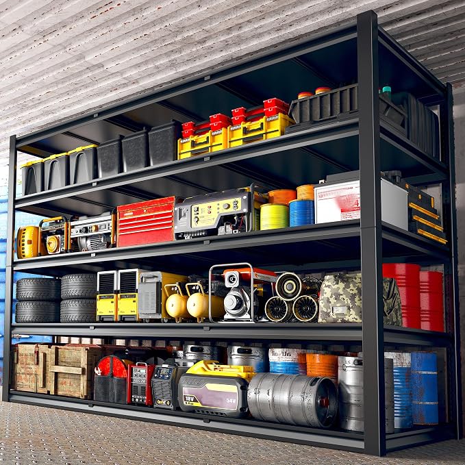 REIBII 60" W Garage Shelving 3000LBS Garage Shelving Heavy Duty Storage Shelves by REIBII