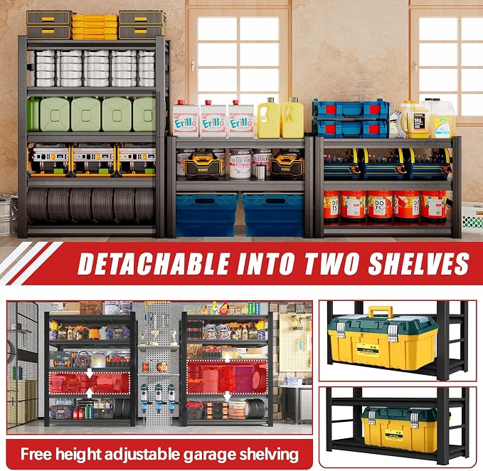 2500lb Capacity Heavy Duty Industrial Shelves | 5-Tier Steel Storage Rack | - Image 7