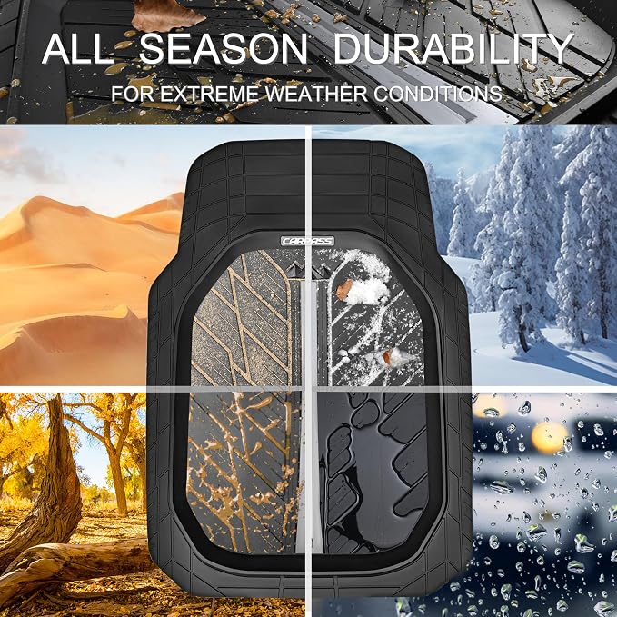 CAR PASS Tire Tread DeepDish Rubber Floor Mats - Image 3