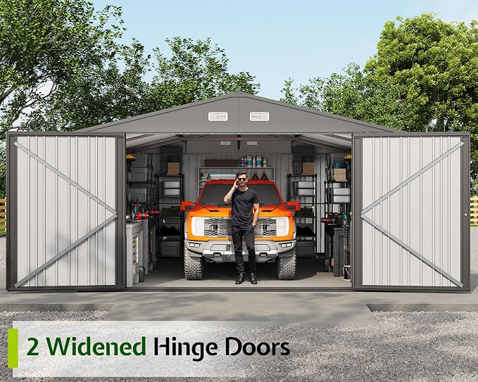 Jocisland 13.2x20.7x8 FT Heavy Duty Carport, Metal carport - Image 3