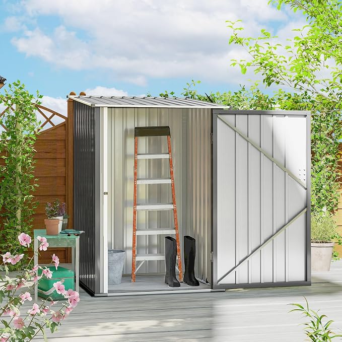 Outsunny 3.3' x 3.4' Outdoor Storage Shed, Metal Garden Tool House by Outsunny
