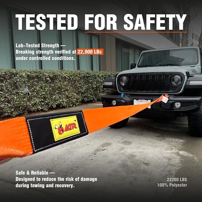 ATR Recovery Tow Strap 3" x 20ft – 22, 200 lbs Breaking Strength, Heavy Duty - Image 9