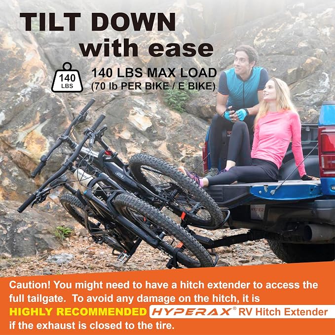 HYPERAX Volt 2 - E Bike Hitch Mounted Platform Style 2 Bikes Carrier - Image 3