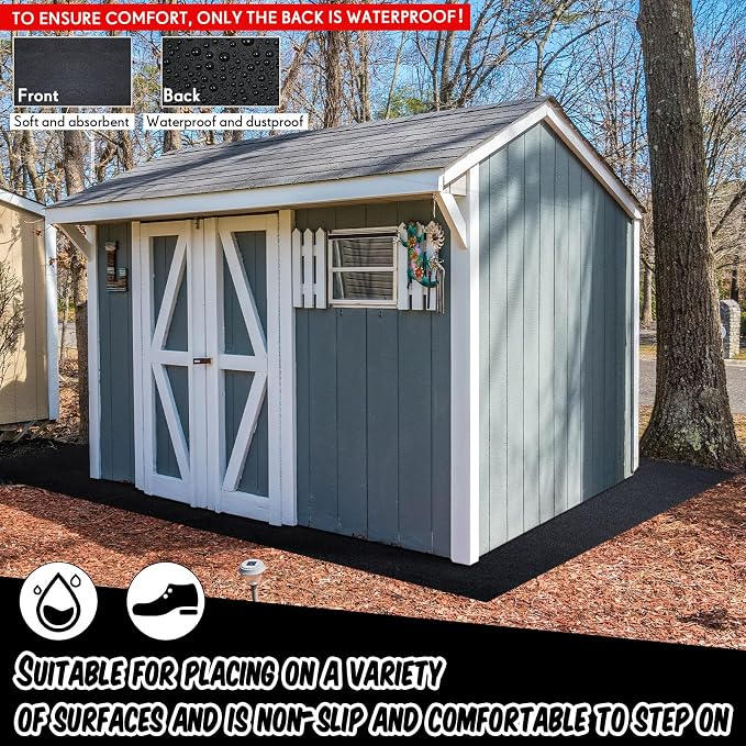 Haull Waterproof Outdoor Storage Shed Mat, 10x10 ft, Felt Surface, Non Slip - Image 6