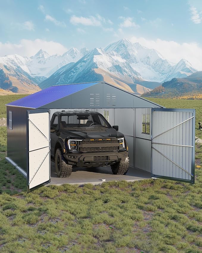 12x20 FT Metal Carport, Enclosed Car Port by GarveeLife