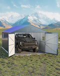 12x20 FT Metal Carport, Enclosed Car Port by GarveeLife