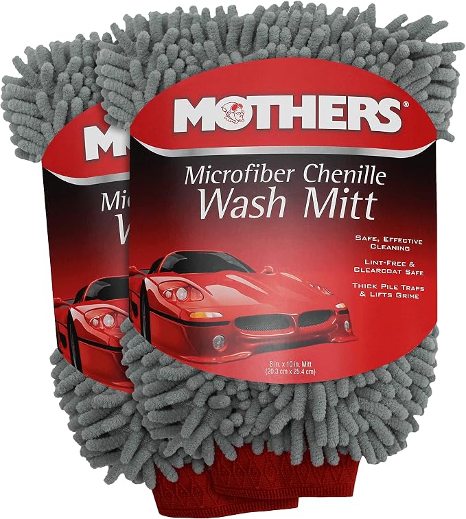 MOTHERS Premium Chenille Car Wash Mitt, Scratch and Lint Free, 2 Pack - Image 5