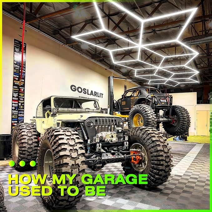 GOSLARLIT LED Garage Light Hexagon, Hexagram Shop Detailing Lights, 6500K - Image 3