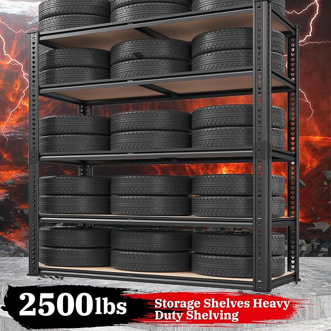 REIBII 2500LBS Garage Shelving Heavy Duty 72''H Storage Shelves 40" W Heavy - Image 4