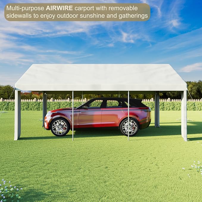 Carport 12' x 20' Heavy Duty Portable Garage, Carport Canopy - Image 8