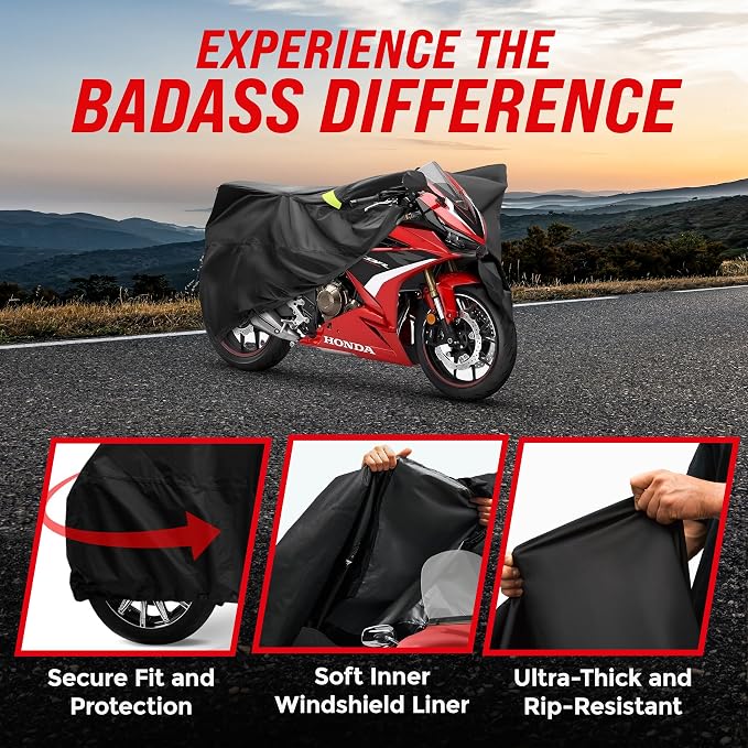 Badass Moto Ultimate Motorcycle Cover Waterproof Outdoor, Heavy Duty Motorcycle - Image 3