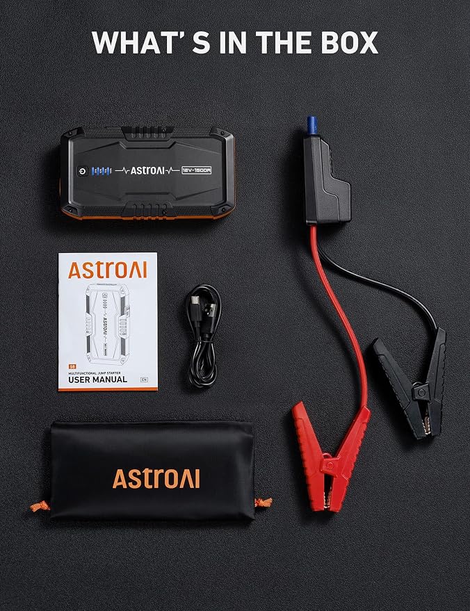 AstroAI S8 Car Battery Jump Starter, 1500A Peak Car Jumper Starter Battery Pack - Image 8