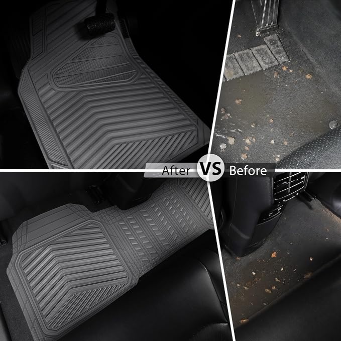 CAR PASS Rubber Car Mats, Car Floor Mats All Weather, Car Mat Full Set 3 Piece - Image 6