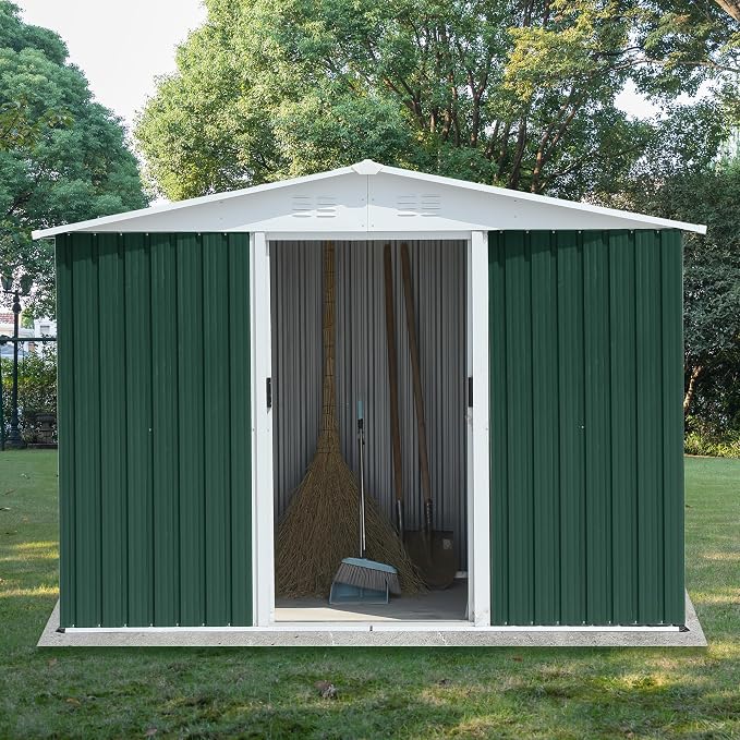 6x8 FT Outdoor Storage Shed, Metal Garden Shed - Image 2