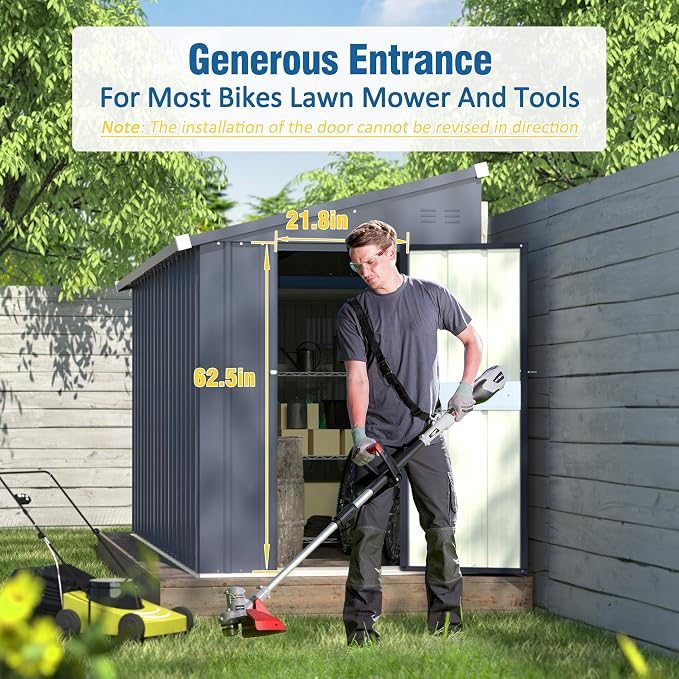 BlueWish 4'x10' Storage Shed, Outdoor Storage Shed - Image 5