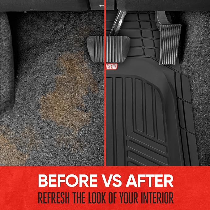 Motor Trend FlexTough Plus-2 Piece Front Car Floor Mats- Black Contour - Image 4