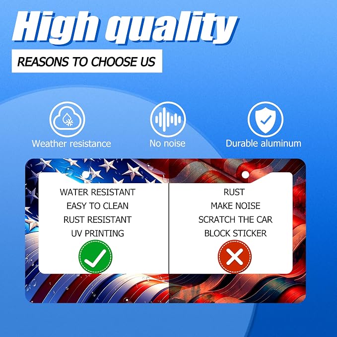 Watercolor American Flag License Plate Frame USA Flag License Plate Stainless - Image 4