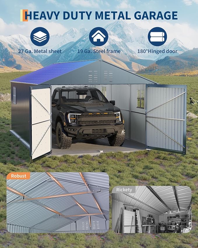 12x20 FT Metal Carport, Enclosed Car Port - Image 5