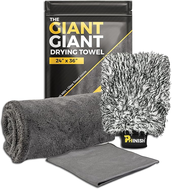 The Giant Giant 24"x36" Car Drying Towel – Ultra Absorbent 1200 GSM Twisted by PHINISH