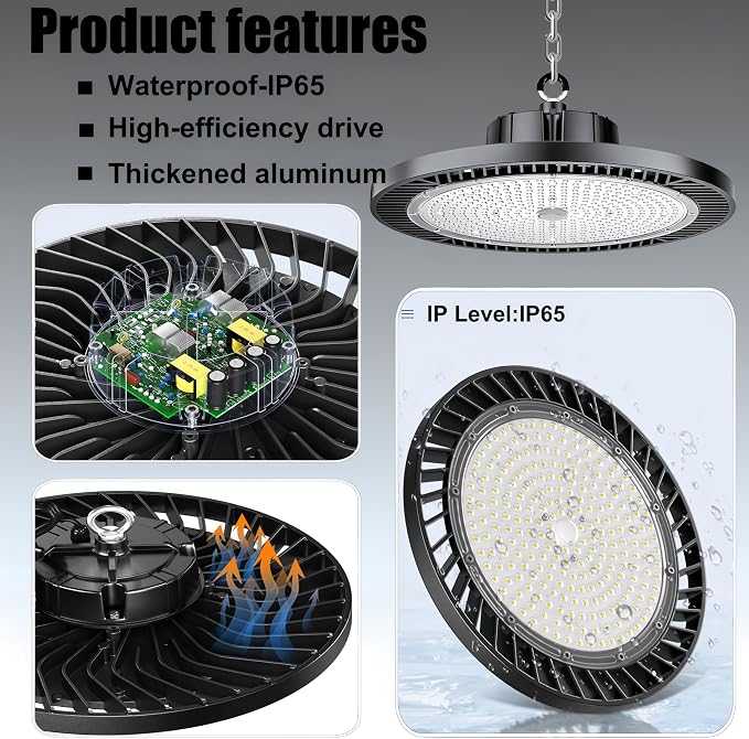 8Pack 250W UFO LED High Bay Light, 30000lm 6000K Daylight 2500W Equivalent - Image 5