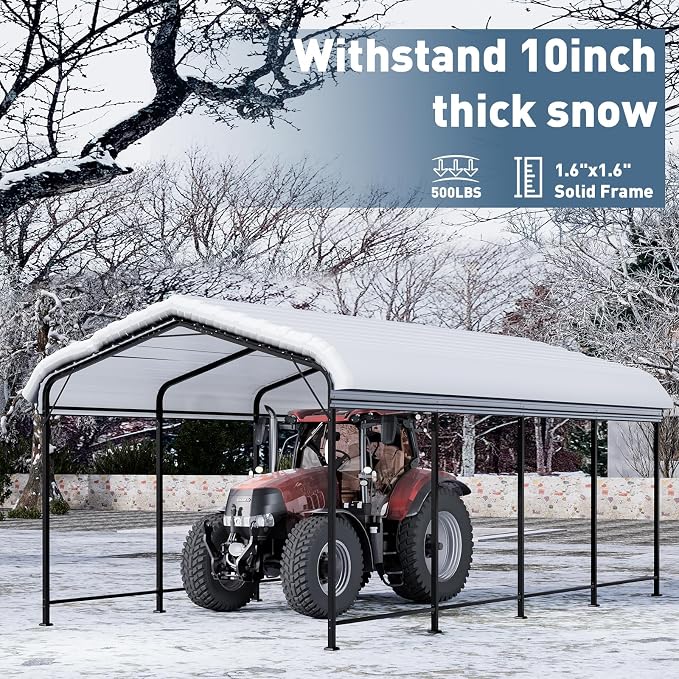 SUNBURY 10x20 FT Carport, Heavy Duty Car Port Canopy - Image 7