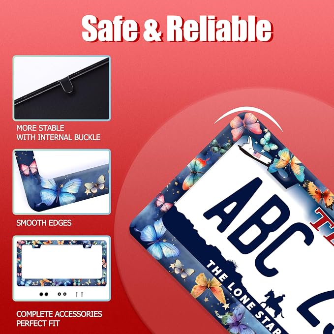 Colorful Butterfly License Plate Frame Fantasy Butterflies License Plate Frames - Image 2