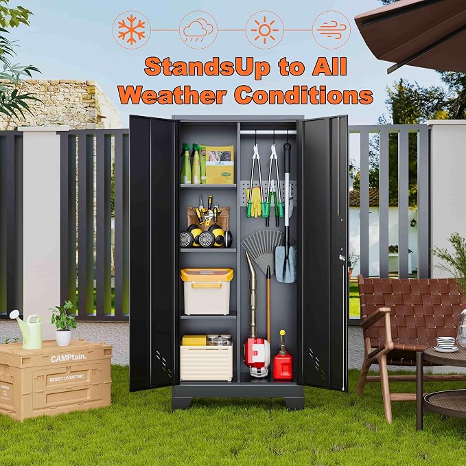 61" H Metal Storage Cabinet, Storage Shed - Image 4