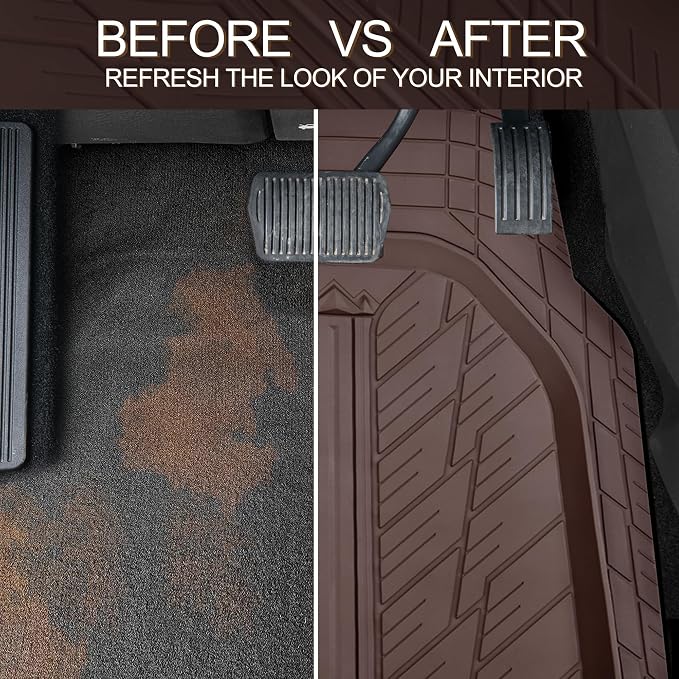 CAR PASS DeepDish Floor Mats for Cars Full Set, Heavy Duty Rubber Car Mats - Image 6