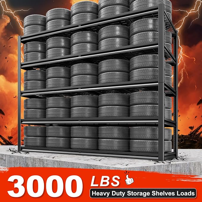 REIBII 78" H Garage Shelving Heavy Duty Load 3000LBS, Adjustable Storage Shelves - Image 4