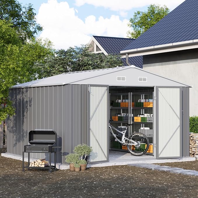 Patiowell 10' x 10' Metal Storage Shed by Patiowell