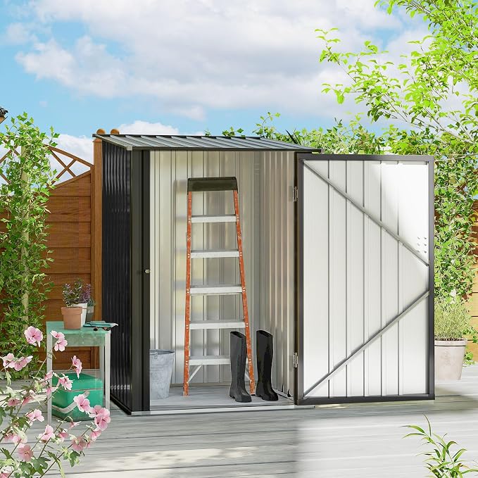 Outsunny 3.3' x 3.4' Outdoor Storage Shed, Metal Garden Tool House by Outsunny