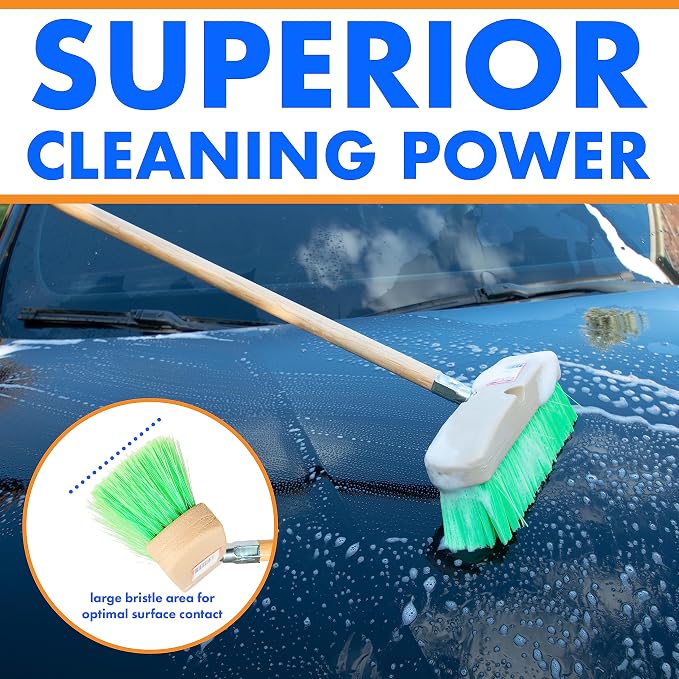 Hub City Industry 10- inch Car Wash Brush, Soft Nylon Bristle, car Accessories - Image 3