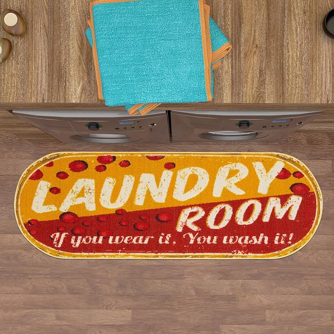 Ottomanson 20" x 59" Oval Laundry Room Rug by Ottomanson