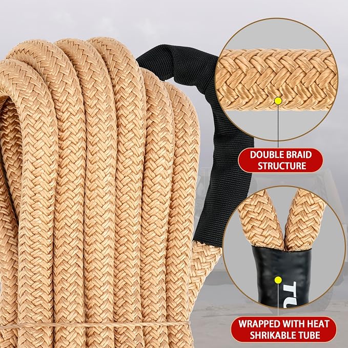 Nylon Kinetic Recovery Tow Rope Heavy Duty Offroad Snatch Strap - Image 2
