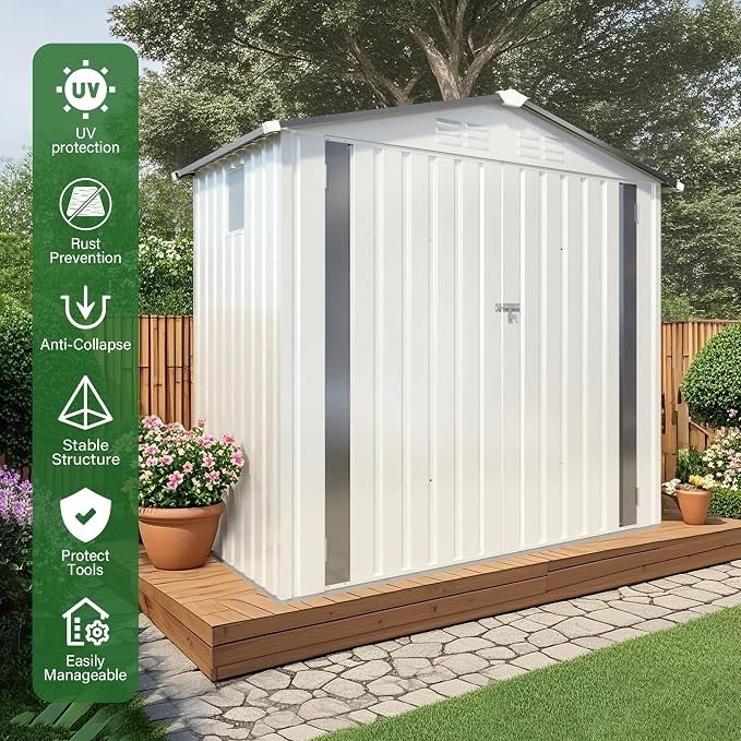 ARMSET 6x3.5 FT Metal Outdoor Storage Shed - Image 6