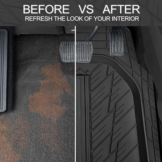 CAR PASS DeepDish Heavy Duty Rubber Floor Mats 3-Piece, Universal M-XL Size - Image 7