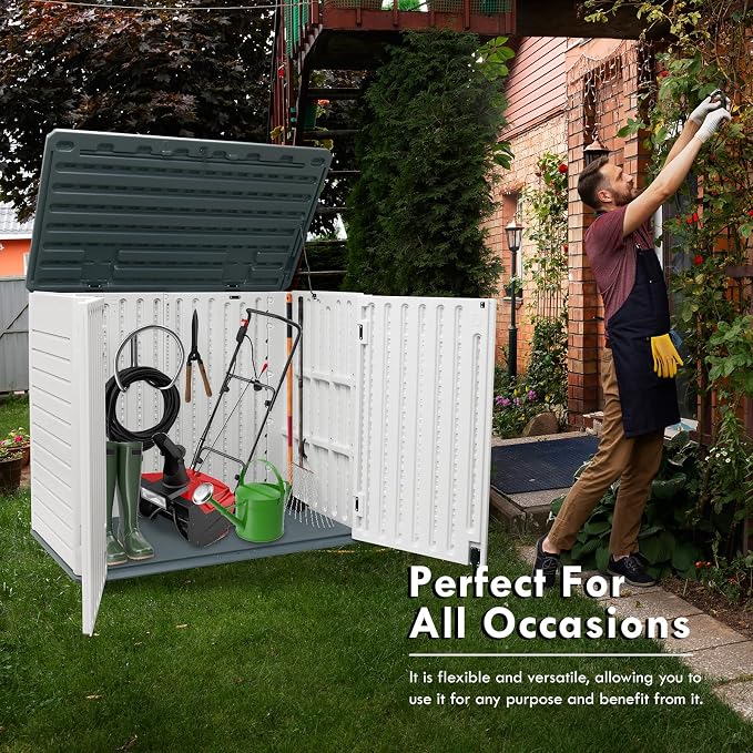 35 Cu.ft Outdoor Storage Shed, Large Resin Storage Box, Waterproof & Lockable - Image 8