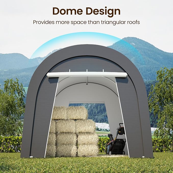 Kiss the Water Carport, Round Portable Garage, Steel Heavy Duty Carport - Image 4