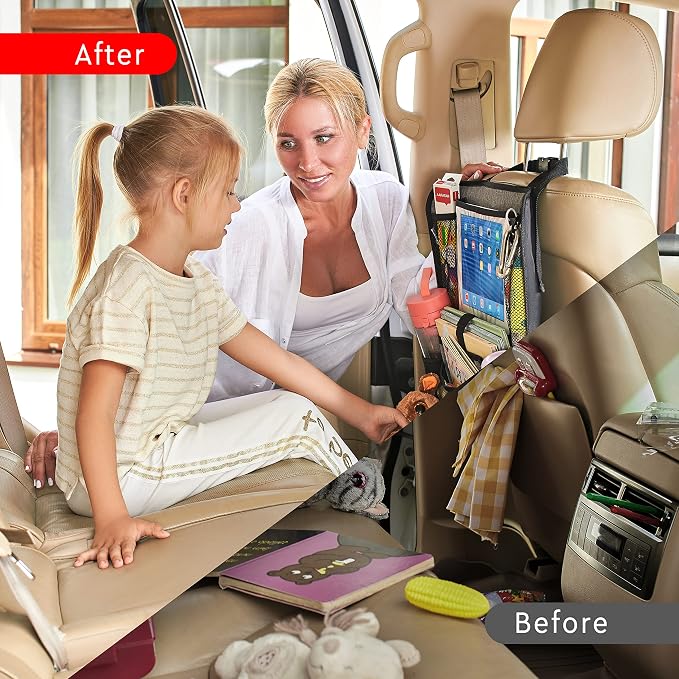 Helteko Backseat Car Organizer, Kick Mats Back Seat Protector - Image 3