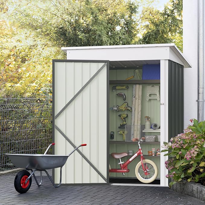 JUMMICO Metal Outdoor Storage Shed 5 x 3 FT Metal Shed - Image 7