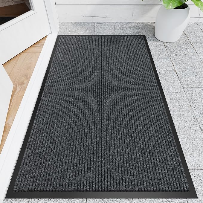 Front Door Mat, Commercial Floor Entrance, Low Profile, Durable Rubber Backing by Naturehydro